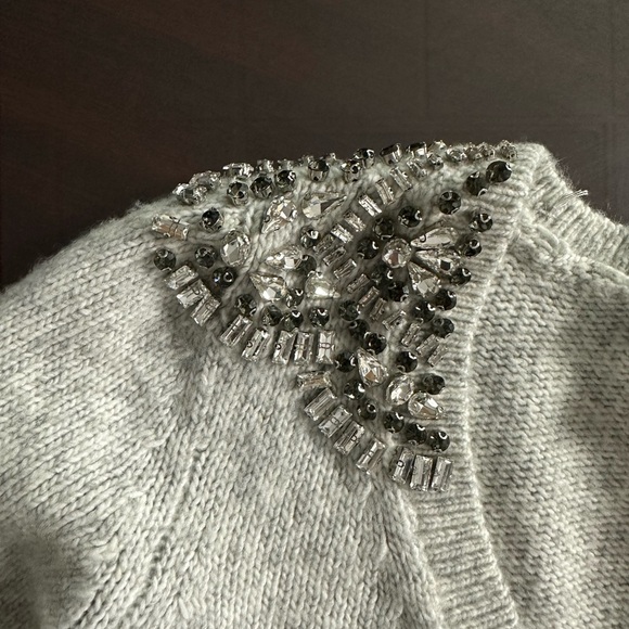 White House Black Market Embellished Gray Sweater - Picture 2 of 10